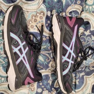 Asics Black and Purple Athletic Shoes - GT 2000